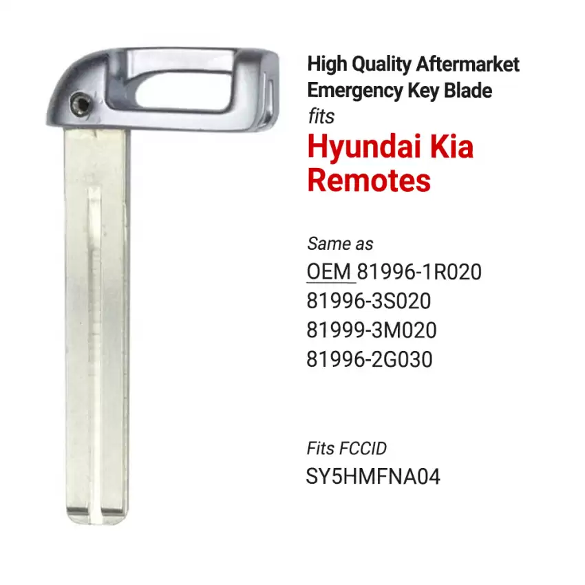 Kia Hyundai Emergency Aftermarket Insert Key Blade 81996-2M020 