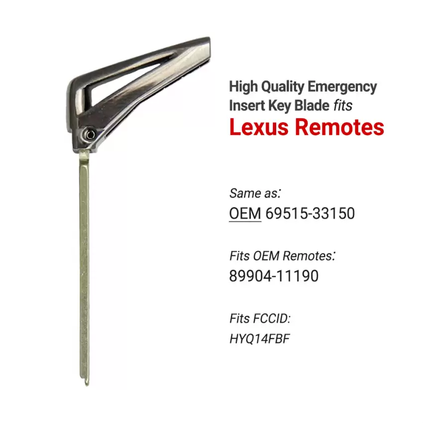Lexus Emergency Aftermarket Insert Key Blade 69515-33150 