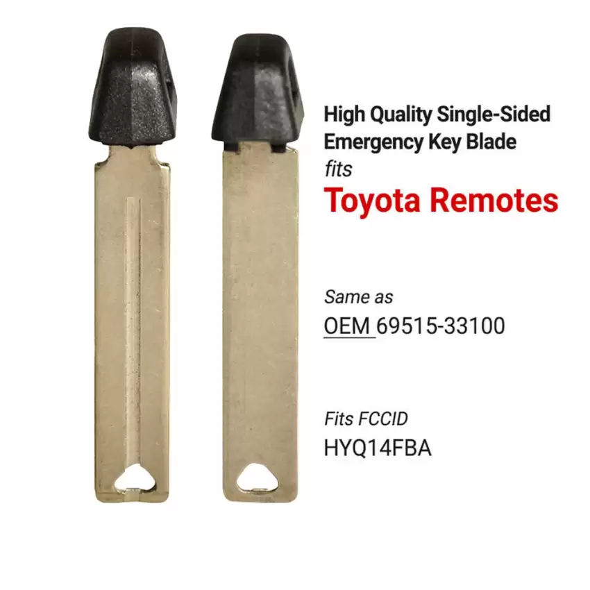 Toyota Single Sided Aftermarket Insert Key Blade same as 69515-33100 