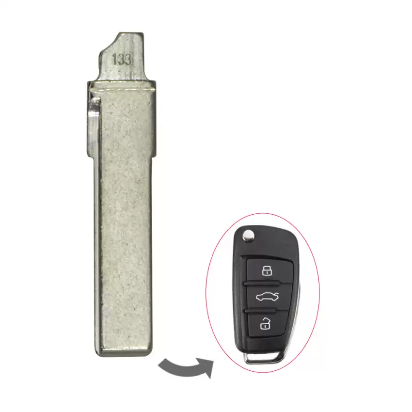 RFC HU66 key blade profile for VW Volkswagen Skoda Seat Audi remote flip key