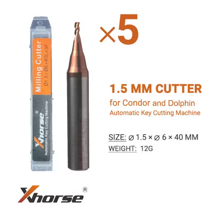 5x Xhorse Cutter 1.5mm for Condor and Dolphin Automatic Key Cutting Machine