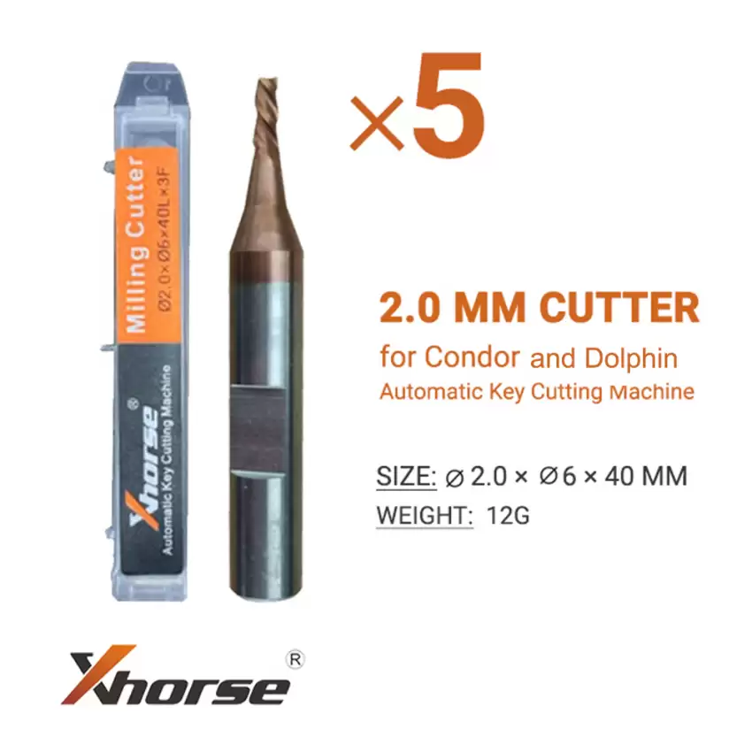 5x Xhorse Cutter 2mm for Condor and Dolphin Automatic Key Cutting Machine