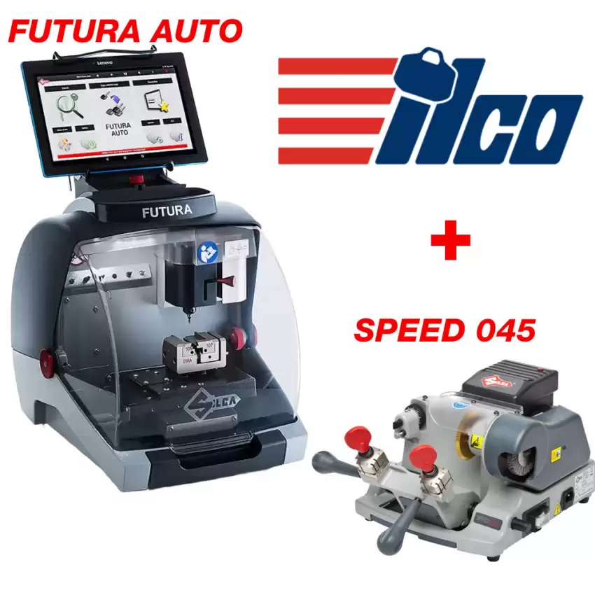 Bundle of ILCO Silca Futura Auto Key Cutting Machine and SPEED 045 Manual Key Duplicator