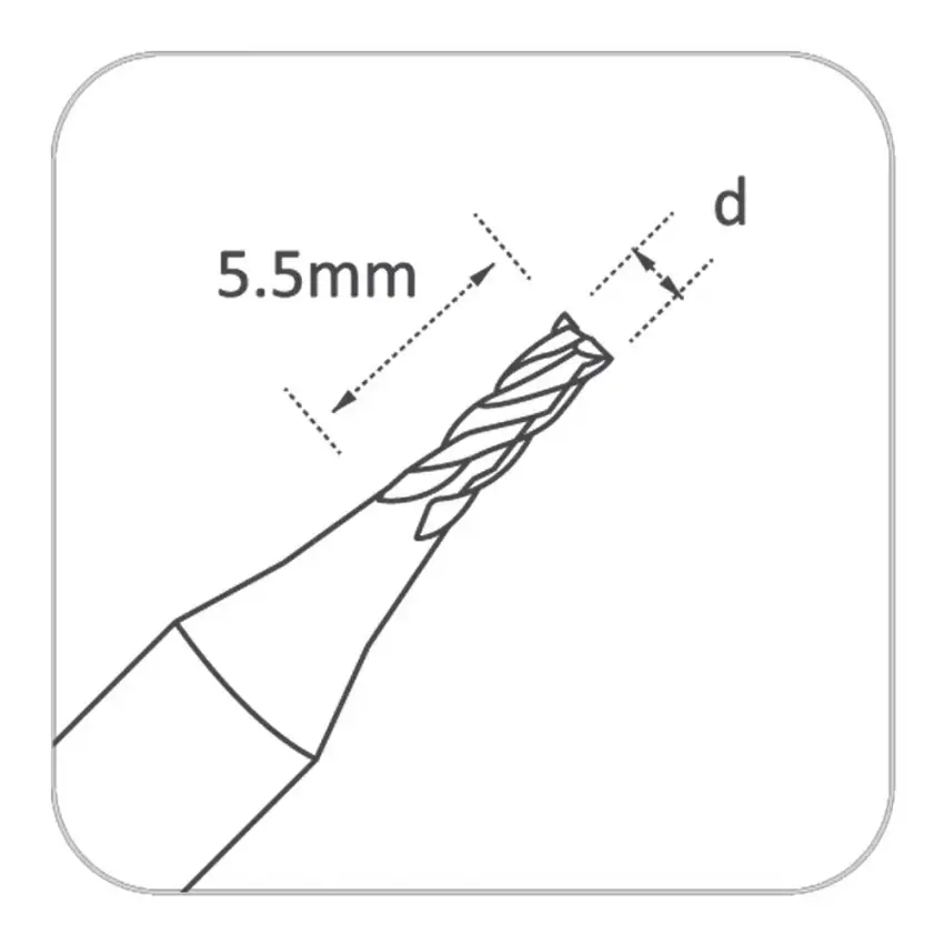 Universal Grade Solid Carbide End Mill Cutter 1.9mm 