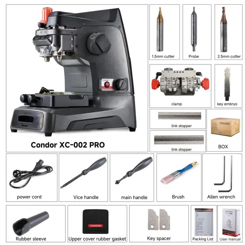 Original Xhorse Condor XC-002 Pro Manually Key Cutting Machine - Precision and Versatility - KC-XHS-XC002PRO  p-2