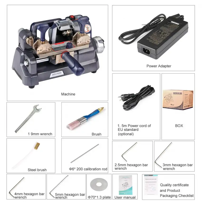 Xhorse Dolphin XP-008 Key Cutting Machine for Bit/Double Bit Keys - Ergonomic Design & High Precision - KC-XHS-XP008  p-2