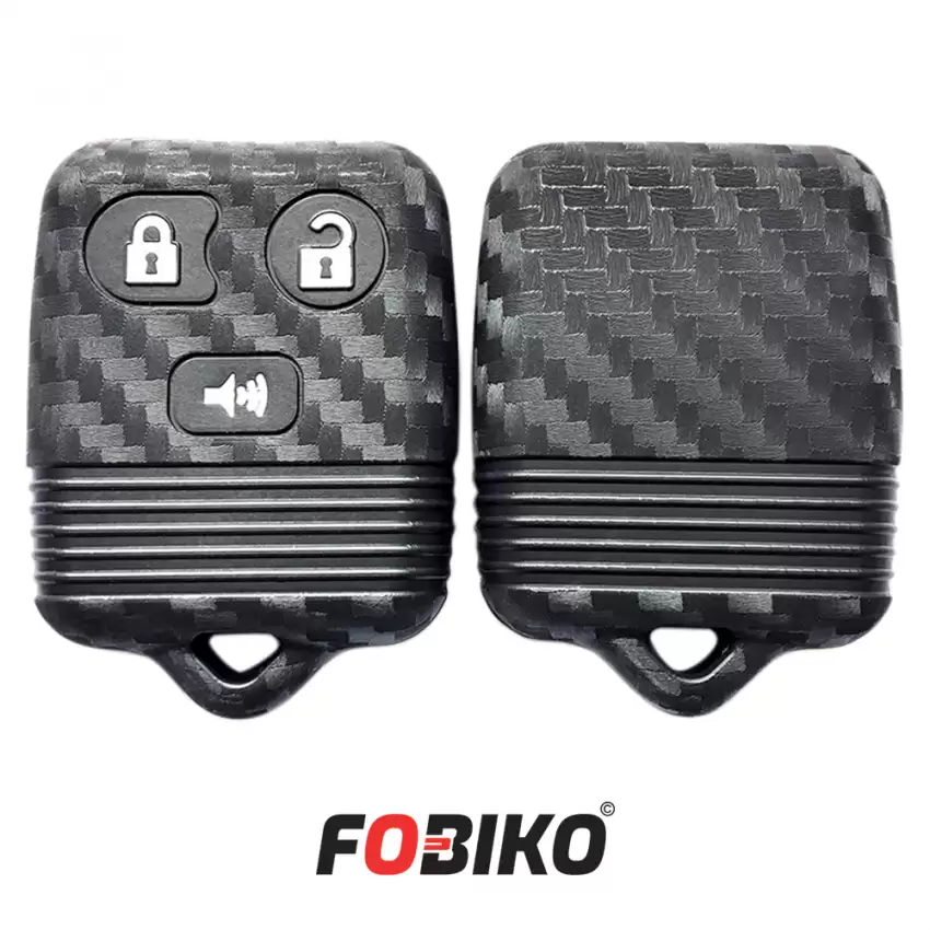 Protect your Ford Remote Key with our carbon fiber style black silicon cover Our 3 button cover provides protection from scratches and damage, while also adding a sleek and stylish look to your keychain.