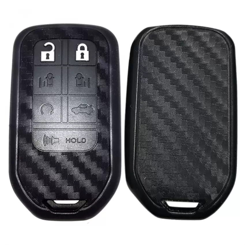 Protect your Honda Odyssey Smart Remote with our carbon fiber style black silicon cover Our 7 button cover provides protection from scratches and damage, while also adding a sleek and stylish look to your keychain.