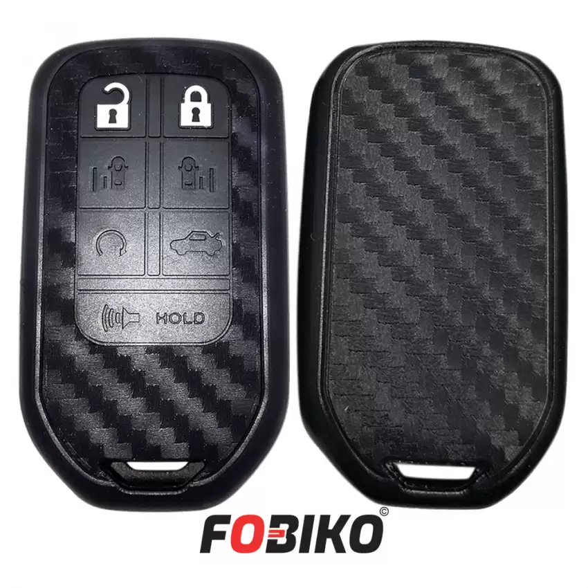 Silicon Cover for Honda Odyssey Smart Remote Key 7 Button Carbon Fiber Style Black - RC-HON-M1B7  p-2