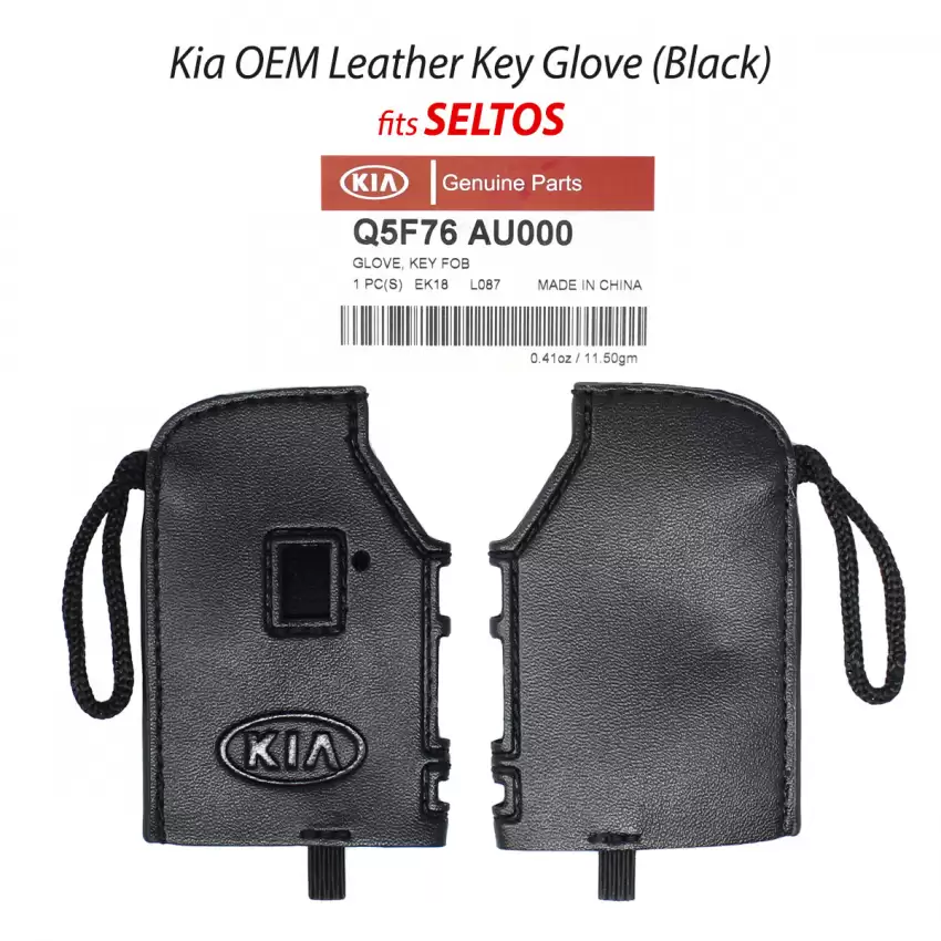 New Genuine OEM Kia Seltos Black Leather Smart Glove Cover OEM Part Number: Q5F76-AU000