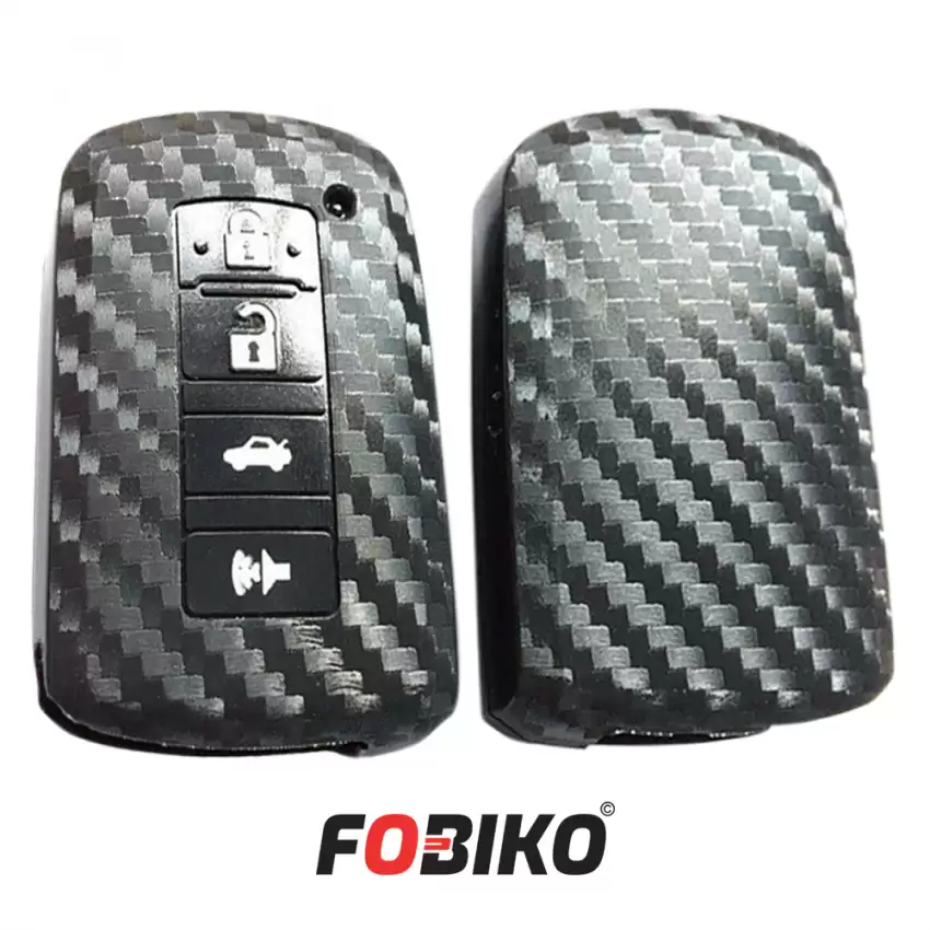 Protect your 2012-2018 Toyota Smart Remote Key with our carbon fiber style black silicon cover Our 4 button cover provides protection from scratches and damage, while also adding a sleek and stylish look to your keychain.