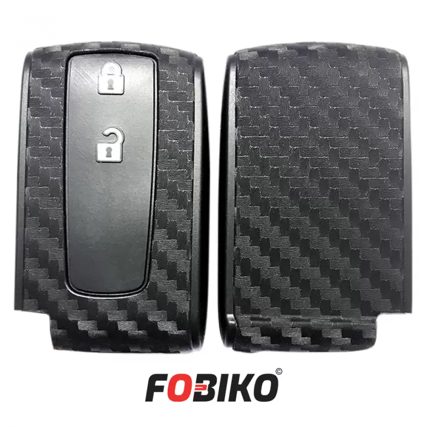 Protect your Toyota Prius Remote Head Key with our carbon fiber style black silicon cover Our 3 button cover provides protection from scratches and damage, while also adding a sleek and stylish look to your keychain.