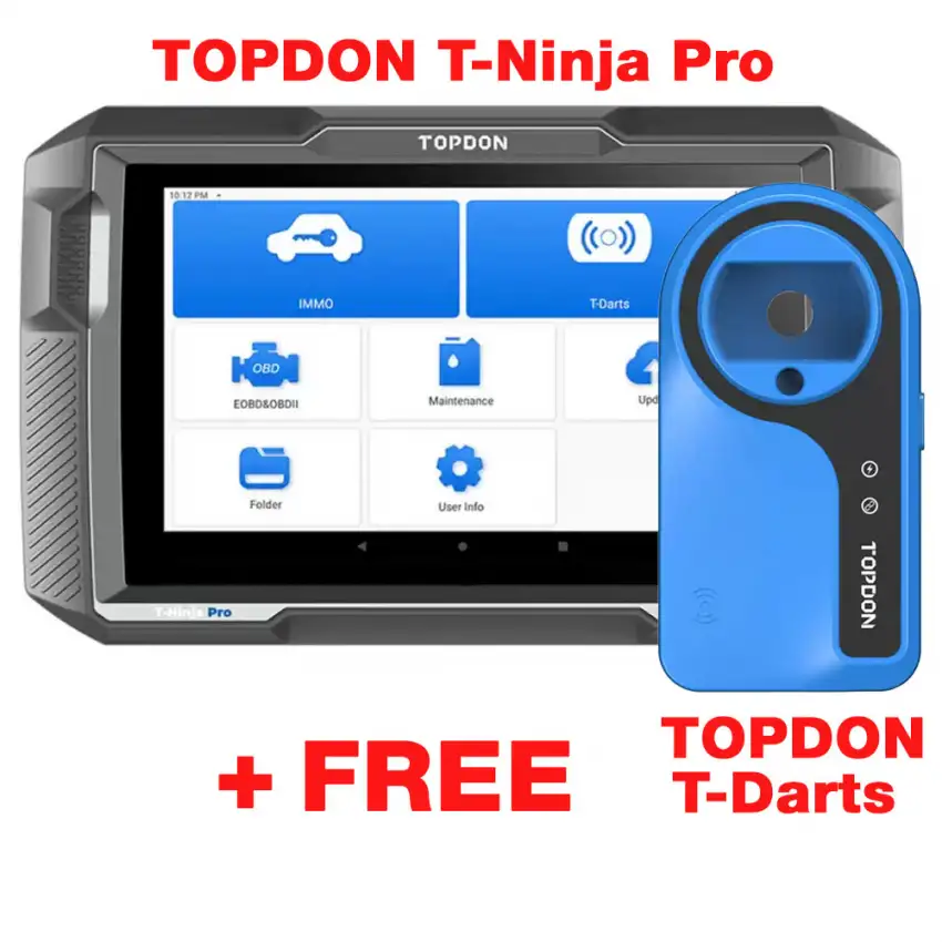 Bundle of TOPDON T-Ninja Pro OBD Automotive Key Programmer and FREE T-Darts Key Programming RFID Chip Device