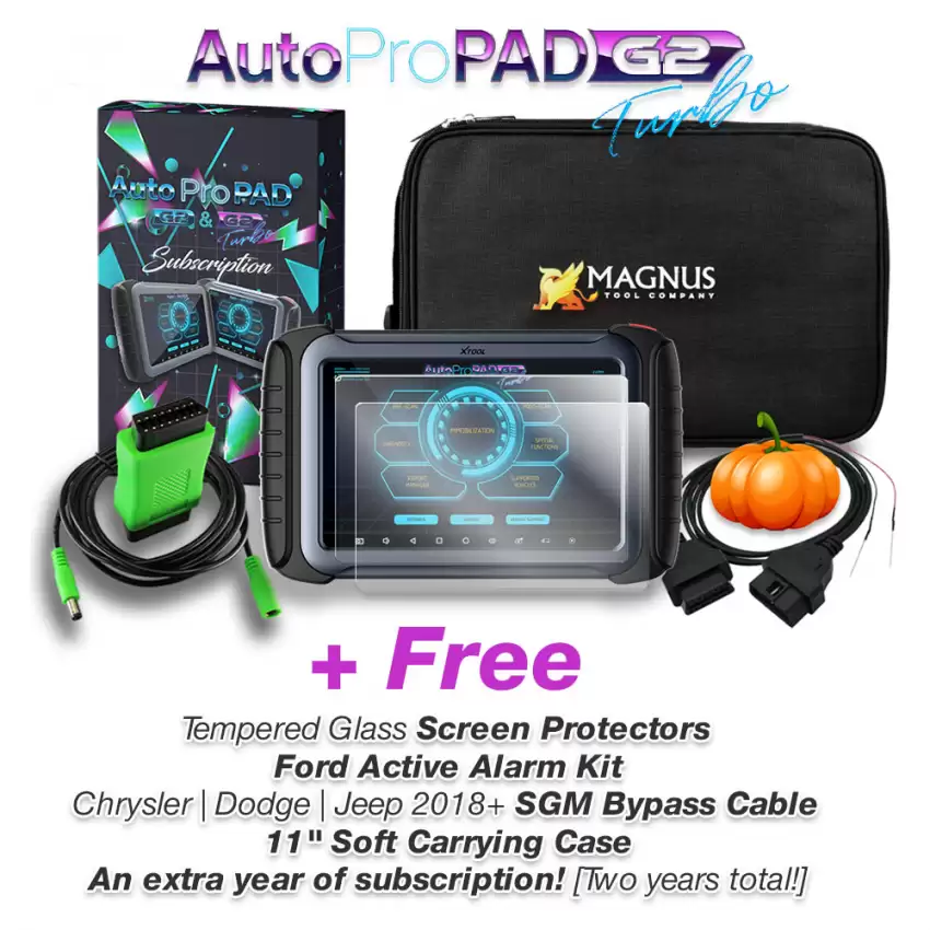 Bundle of AutoProPad G2 Turbo and FREE Gifts Carrying Case & Screen Protector & Ford Active Kit & Brute Force Cable & Extra Subscription Year
