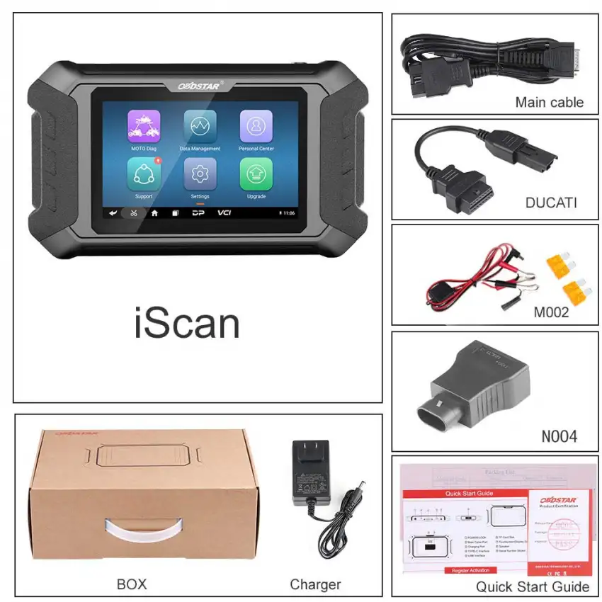 OBDSTAR iScan Ducati Motorcycle Diagnostic Scanner and Key Programmer Support Multi-languages Service Light Reset