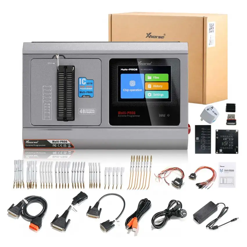 Discover the Xhorse Multi-Prog Programmer, an updated version of VVDI Prog, designed for advanced ECU and TCU programming. Features include support for BMW, Mercedes-Benz, VW, and more. Free MQB48 license included