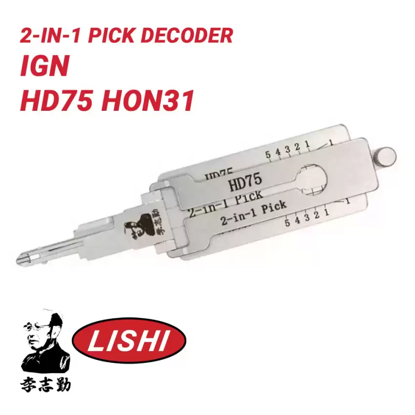 Original Lishi HD75 HON31 for Honda 2-in-1 Pick Decoder Anti Glare