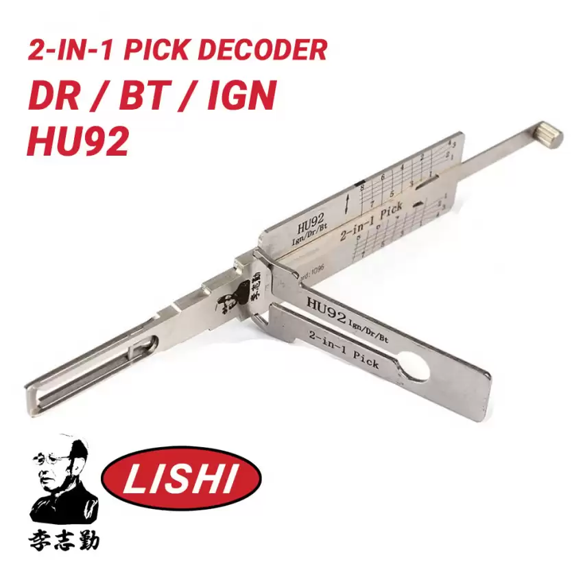Original Lishi HU92 for BMW 2-in-1 Pick Decoder Single Lifter Anti Glare