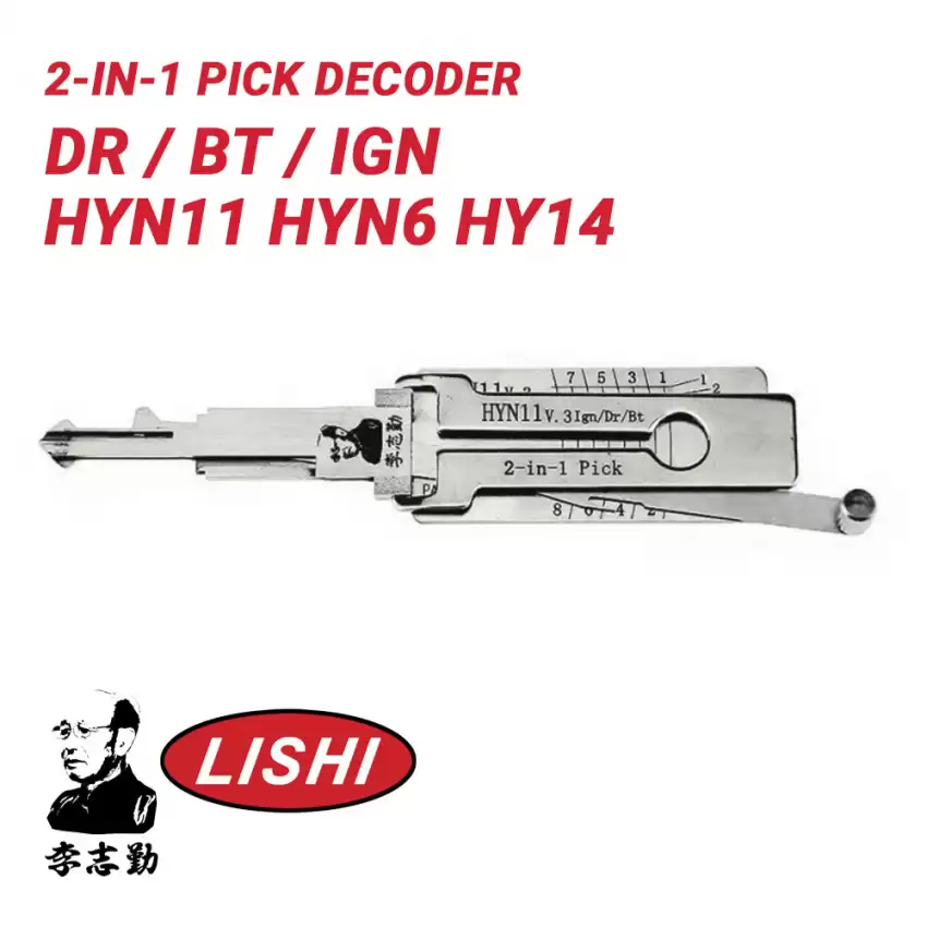 Original Lishi HYN11 HYN6 HY14 for Hyundai Kia 2-in-1 Pick Decoder