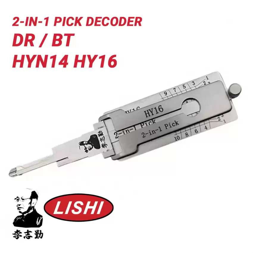 Original Lishi HYN14 HY16 for Hyundai 2-in-1 Pick Decoder Anti-Glare