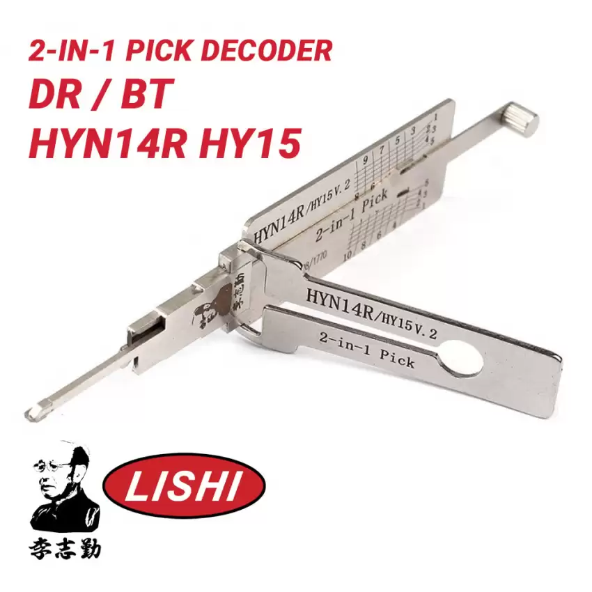 Original Lishi HYN14R HY15 for Hyundai 2-in-1 Pick Decoder Anti Glare