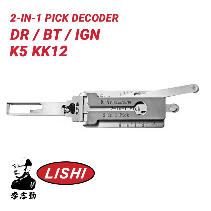 Original Lishi K5 KK12 for Kia 2-in-1 Pick Decoder Anti Glare