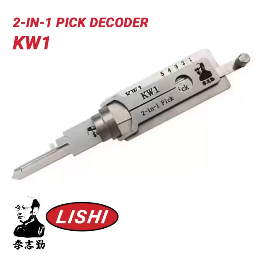 KW1 Lishi 2 in 1 Tool Decoder Lock Plug Reader Hand Tools for 5 pin KW1 Kwikset 