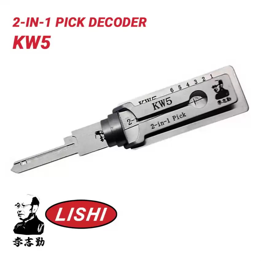 Original Lishi KW5 2-in-1 Kwikset  Pick and Decoder Anti Glare