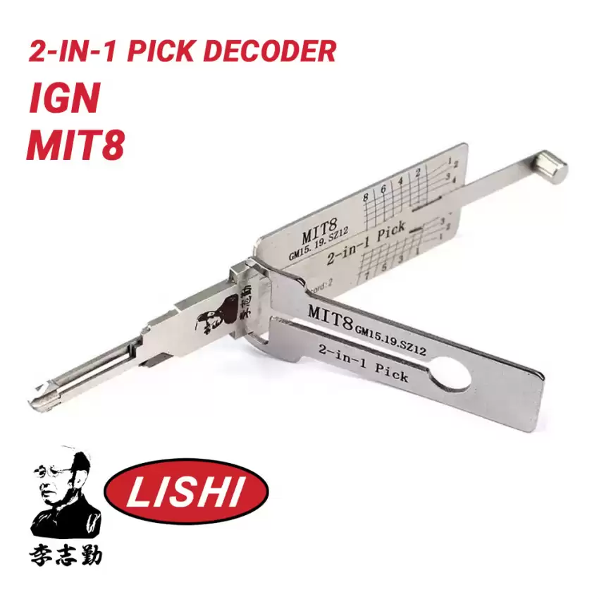 Original Lishi MIT8 for Mitsubishi 2-in-1 Pick Decoder Anti Glare