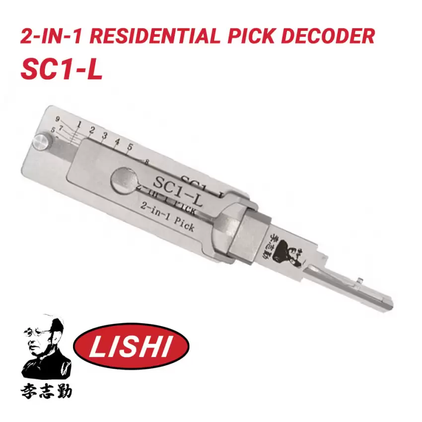 Original Lishi Schlage SC1-L 2-in-1 Residential Pick Decoder Anti Glare (Reverse Handing)