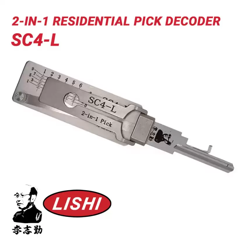 Original Lishi Schlage SC4-L 2-in-1 Residential Pick Decoder Anti Glare (Reverse Handing)