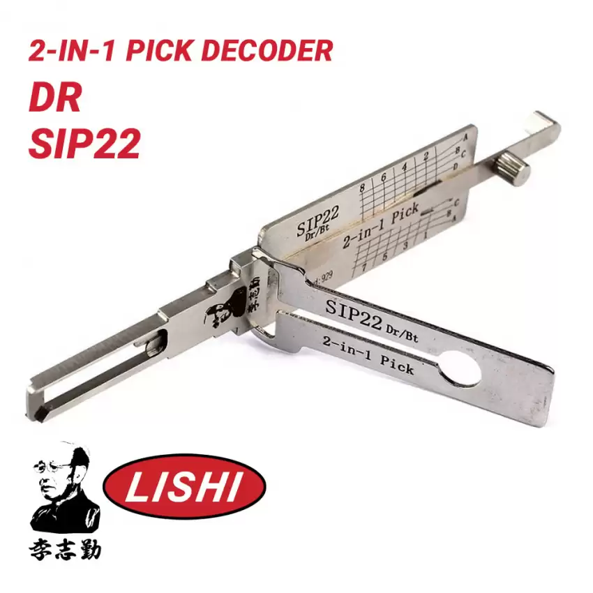 Original Lishi SIP22 for Fiat 2-in-1 Pick Decoder Anti Glare