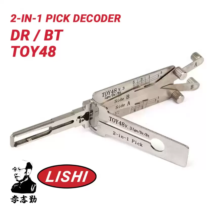 Original Lishi TOY48 for Toyota Lexus 2-in-1 Pick Decoder Quad Lifter Anti Glare