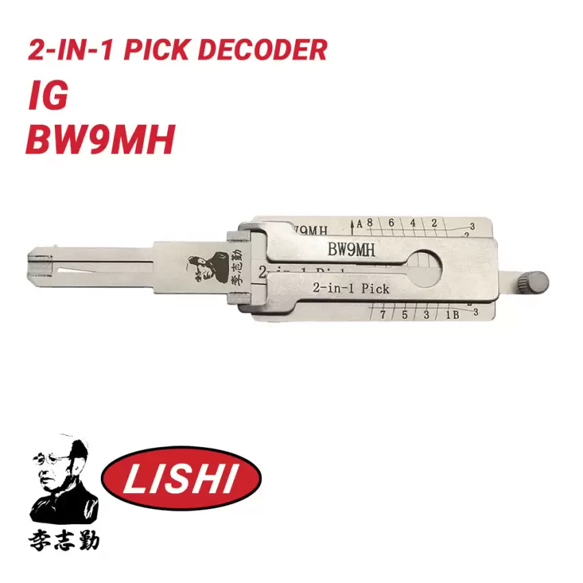 Original Lishi BW9MH for BMW Motorbike Laser Key 2-in-1 Pick Decoder Ignition Anti Glare