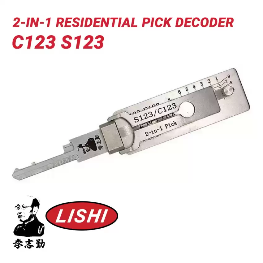 Original Lishi Schlage C123 S123 2-in-1 Residential Pick Decoder Anti Glare