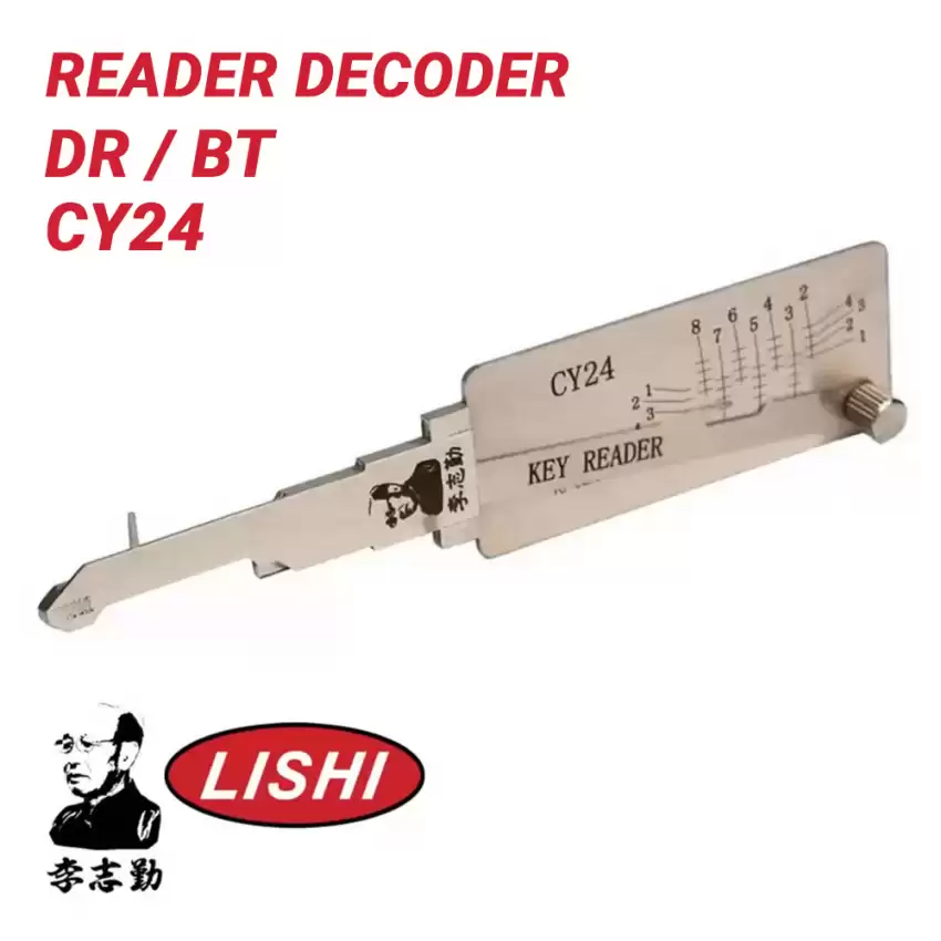 Original Lishi CY24 Decoder Reader for Chrysler Y157 / 159 Door and Trunk Anti-Glare