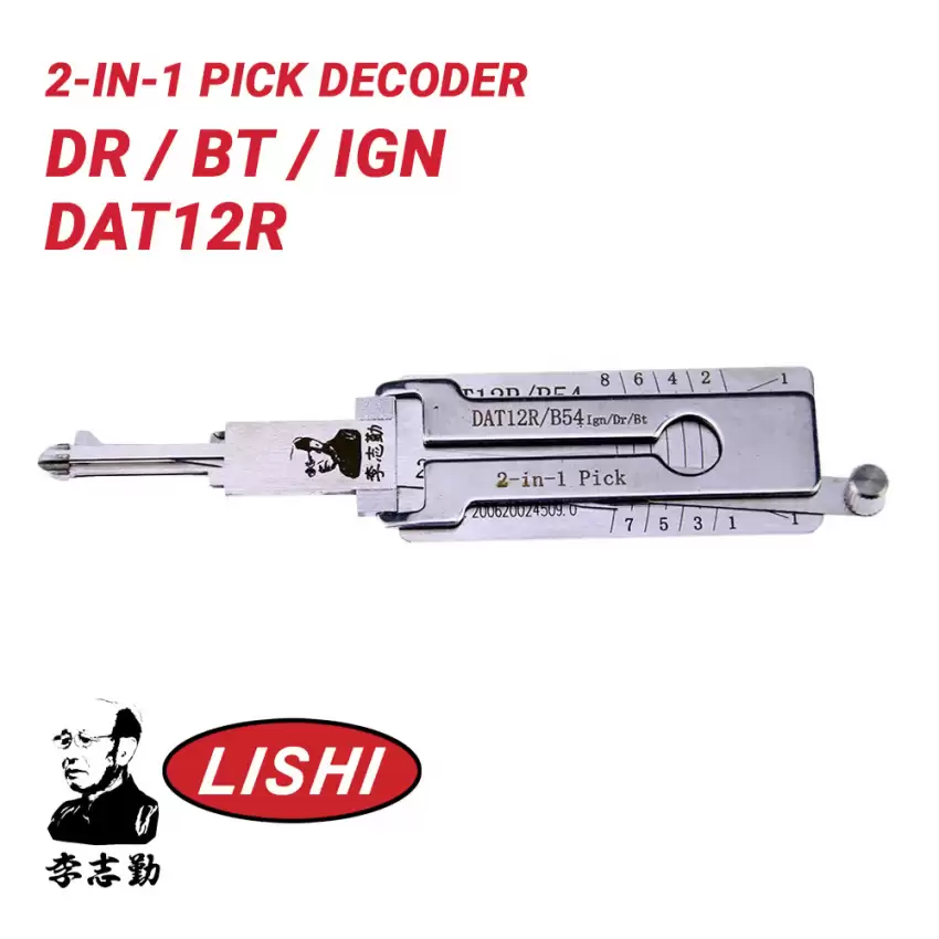 Original Lishi DAT12R X154 / B54 for Isuzu Hino Heavy Truck 2-in-1 Pick Decoder Anti Glare