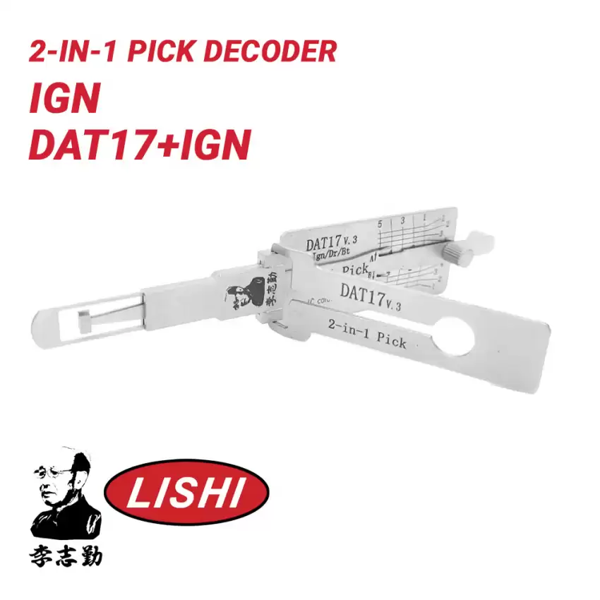 Original Lishi DAT17 V.3 For Subaru 8-Cuts 2-in-1 Pick Decoder Anti Glare