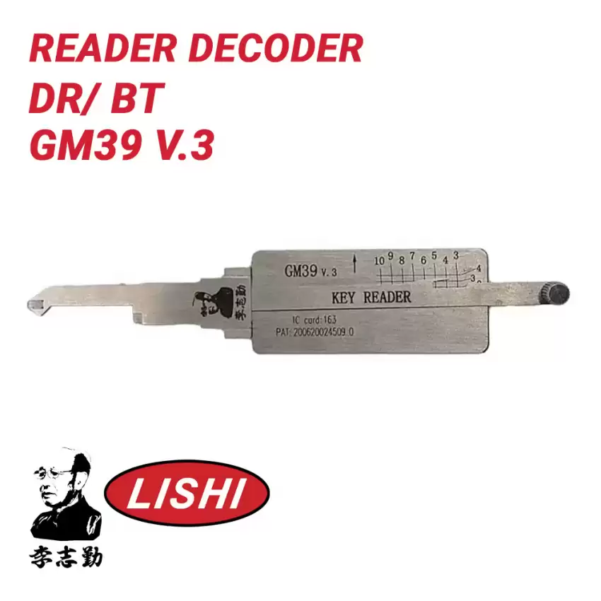 Original Lishi GM39 V.3 for GM Decoder Reader Door Trunk Anti Glare