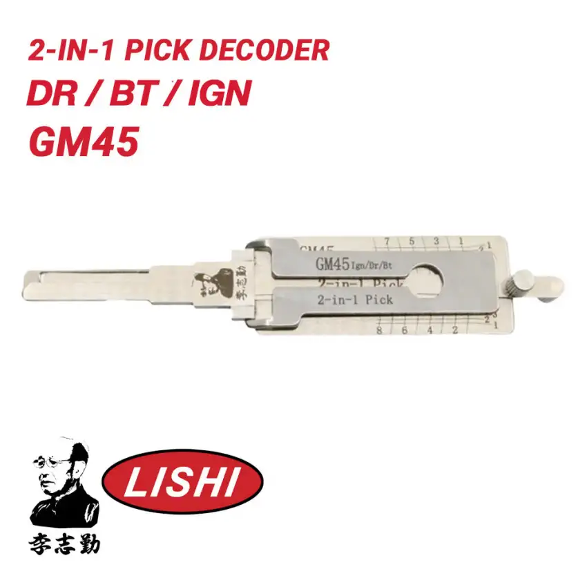 Original Lishi GM45 for Pontiac G8 2-in-1 Pick & Decoder Door Trunk Anti Glare