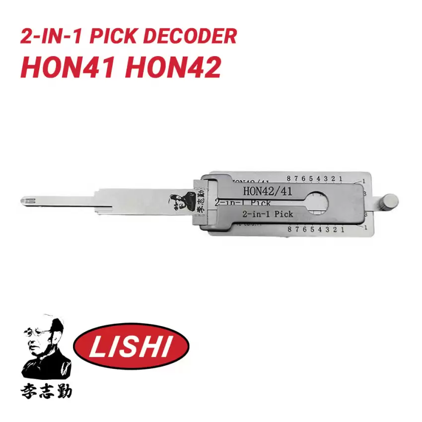 Original Lishi HON41 HON42 for Honda Bike 8 Cut 2-in-1 Pick Decoder Anti Glare