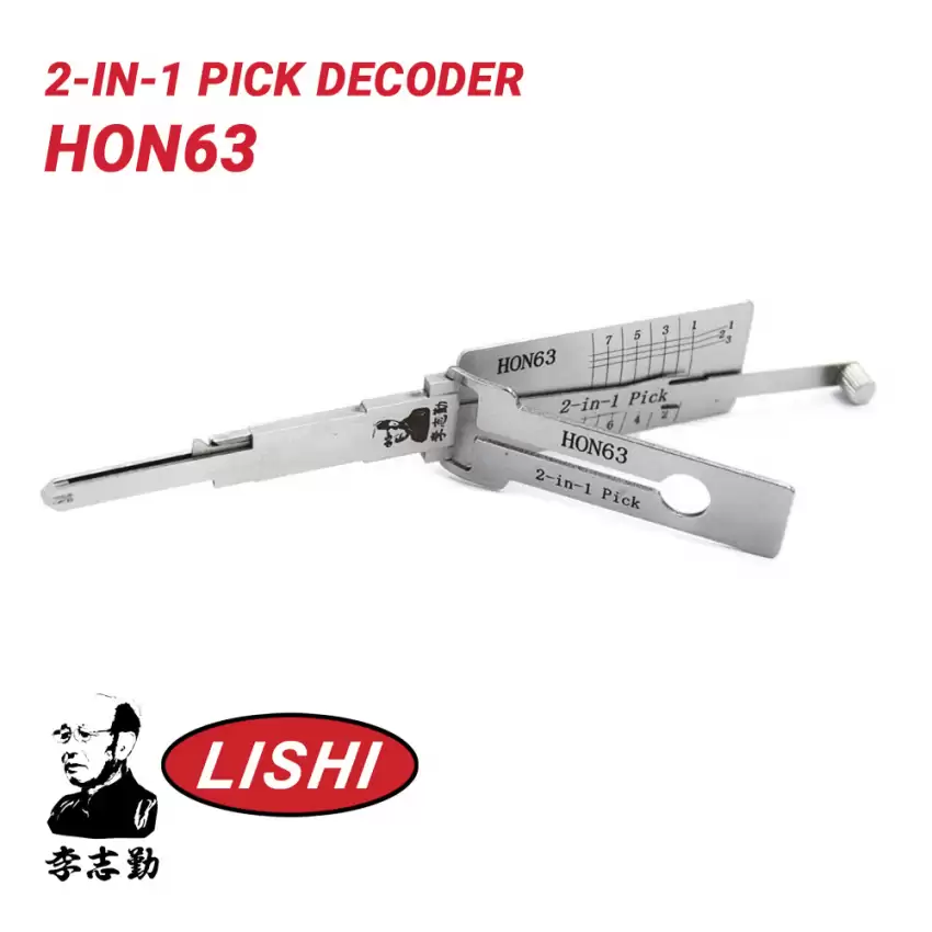 Original Lishi HON63 for Honda Bike with Magnetic Gate 2-in-1 Pick Decoder