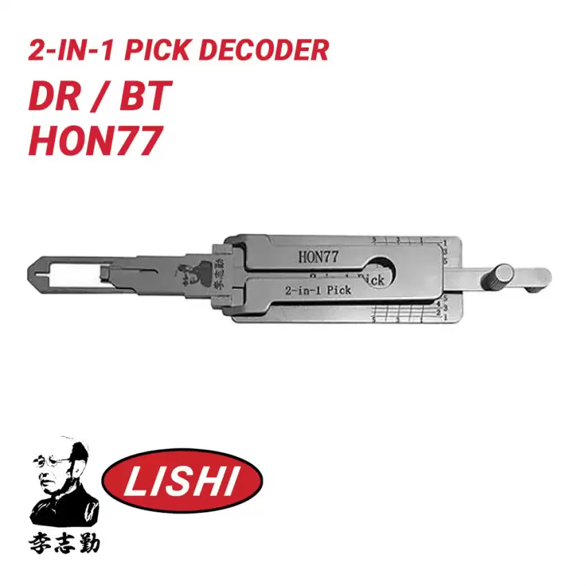 Original Lishi HON77 for Honda Motorcycles 2-in-1 Pick Decoder Door Trunk Anti Glare