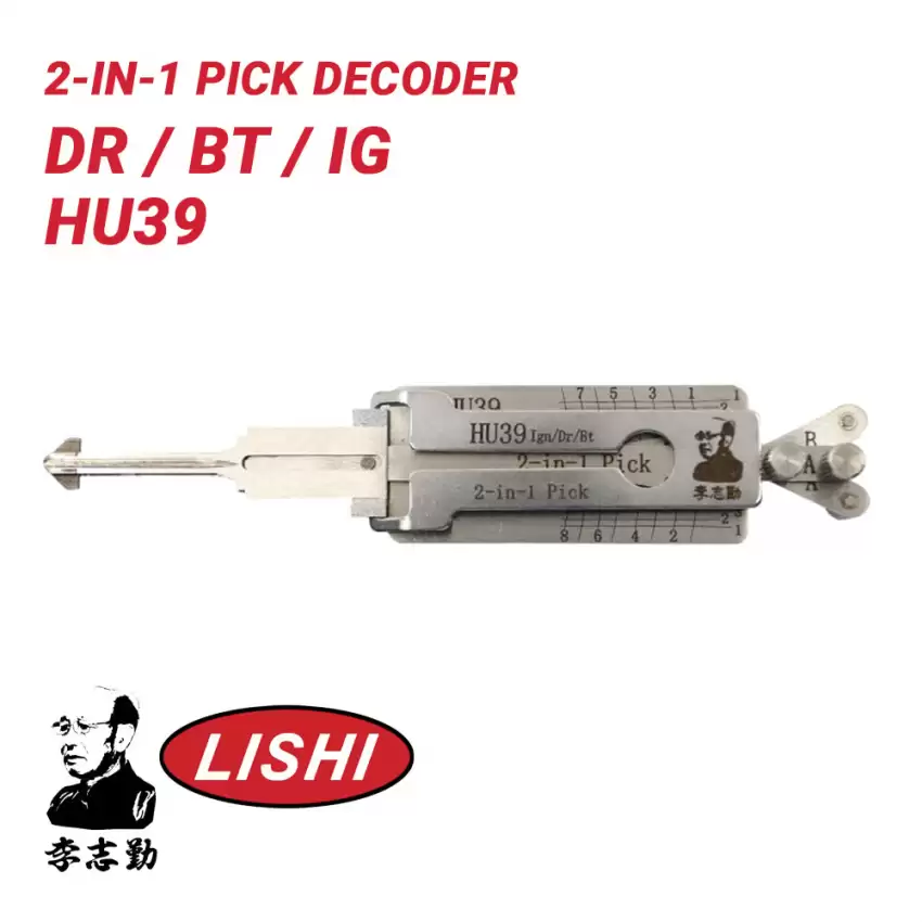 Original Lishi HU39 for Mercedes 2-in-1 Pick Decoder Door Trunk Ignition Quad Lifter