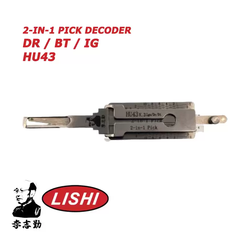 Original Lishi HU43 for Pontiac GTO 2-in-1 Pick Decoder Door Trunk Ignition Anti Glare