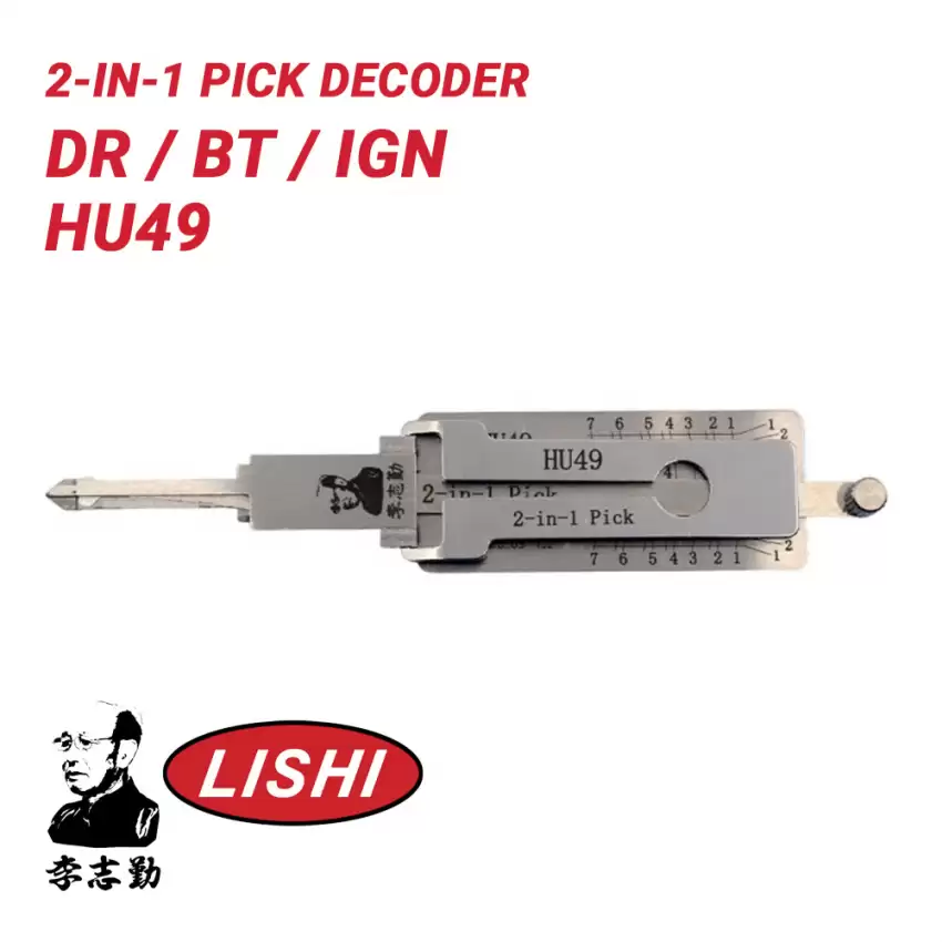 Original Lishi HU49 for Audi VW 2-in-1 Pick Decoder Anti Glare