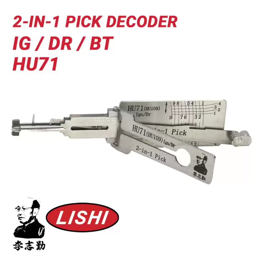 Original Lishi HU71 for Land Rover Scania 2-In-1 Pick & Decoder Twin Lifter Anti Glare