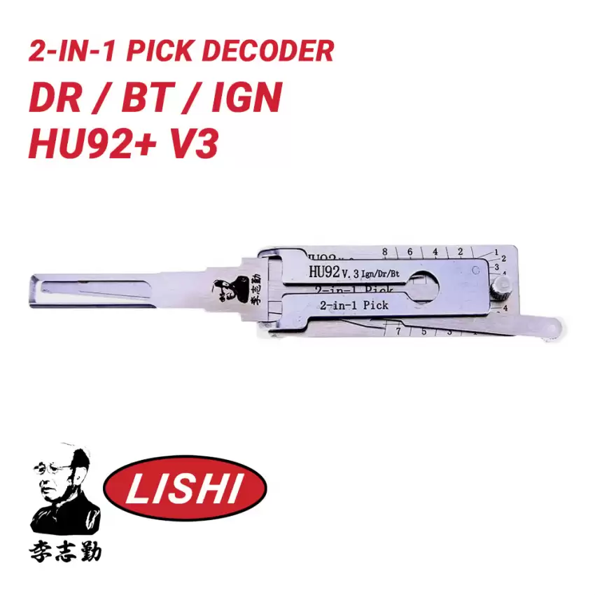 Lishi HU92+ V3 for Mini, Rover and BMW 2-in-1 Pick Decoder Twin Lifter