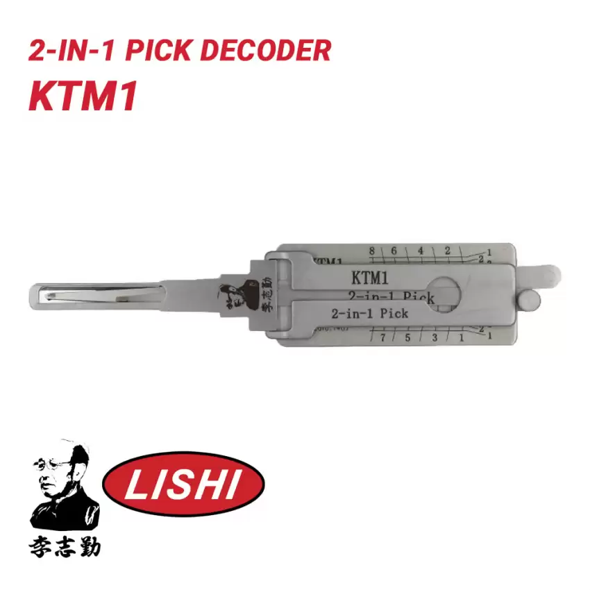 Original Lishi KTM1 for KTM and Yamaha Motor Bikes 2-in-1 Pick Decoder Anti Glare