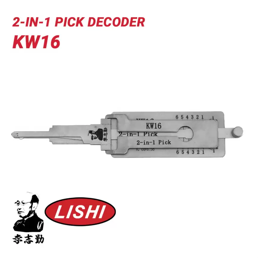 Original Lishi KW16 for Kawasaki Bikes 2-in-1 Pick Decoder Anti Glare